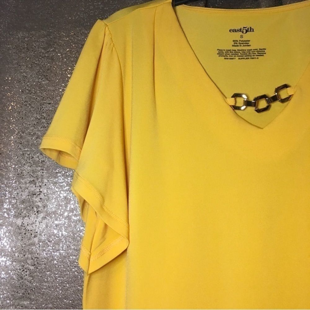 East 5th Yellow Short Sleeve Top - Picture 4 of 8